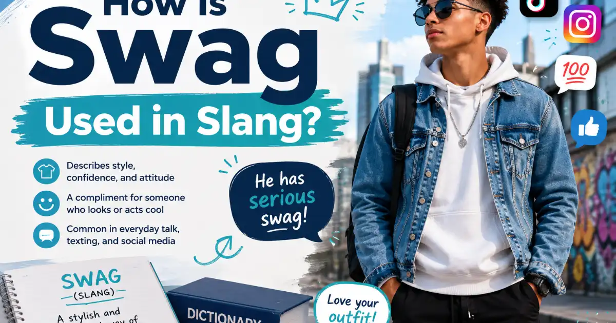How swag is used in slang to describe style, confidence, attitude, and a cool personal appearance