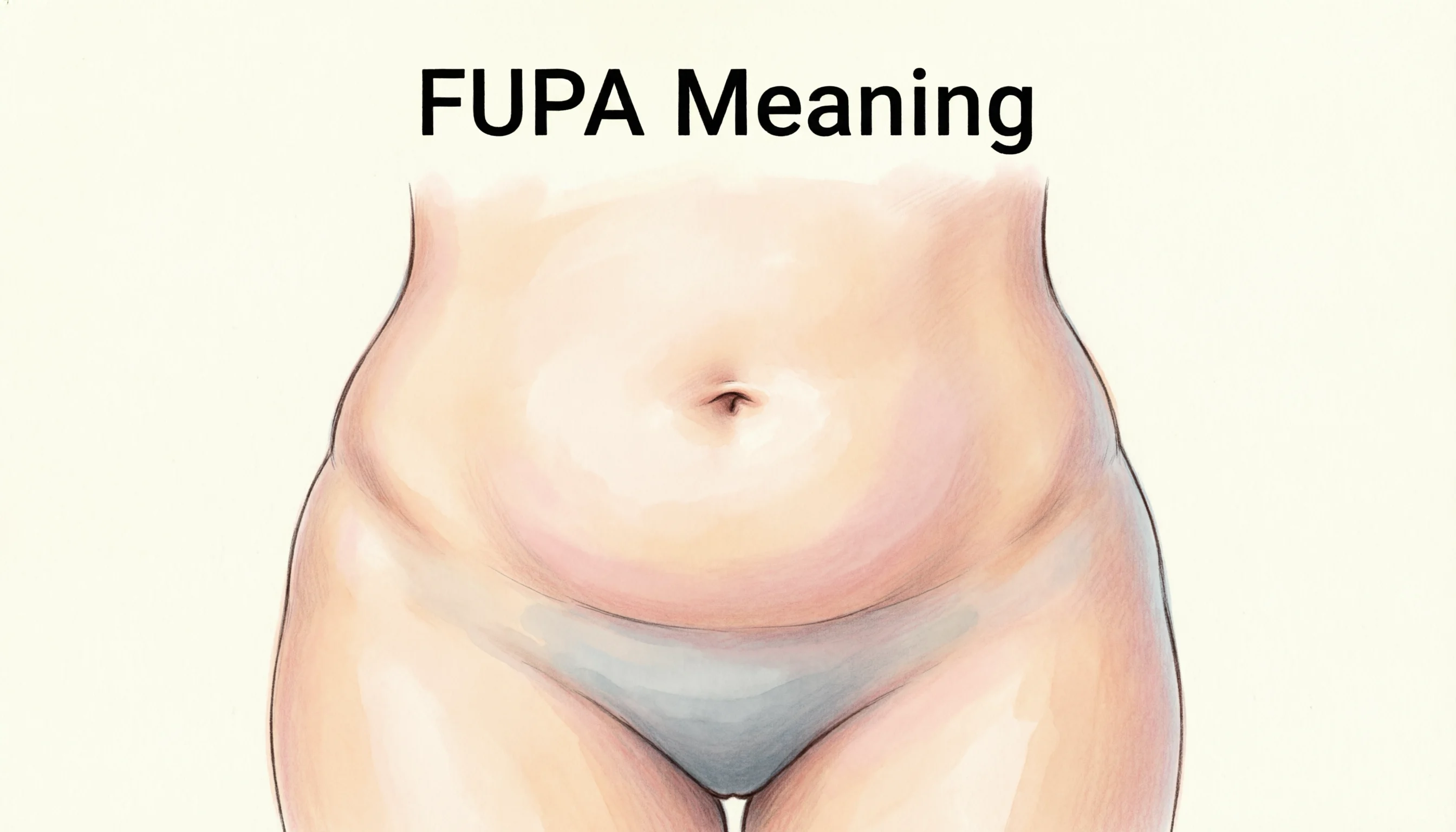 FUPA meaning explained with lower abdomen illustration