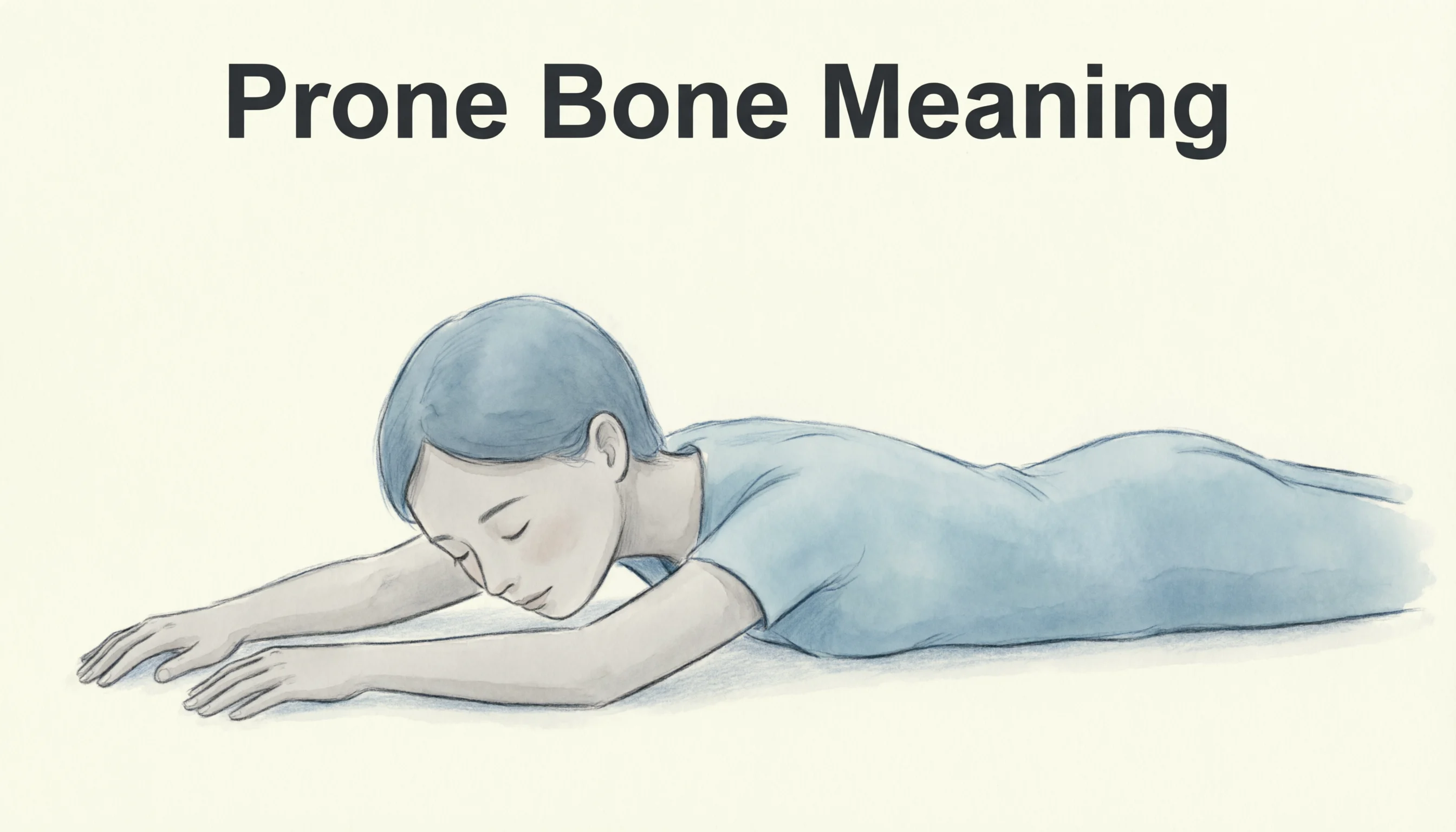 Prone bone meaning explained with simple illustration of prone position