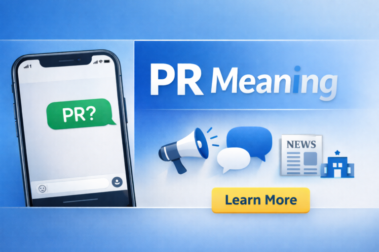 PR meaning explained in text, business, and social media contexts