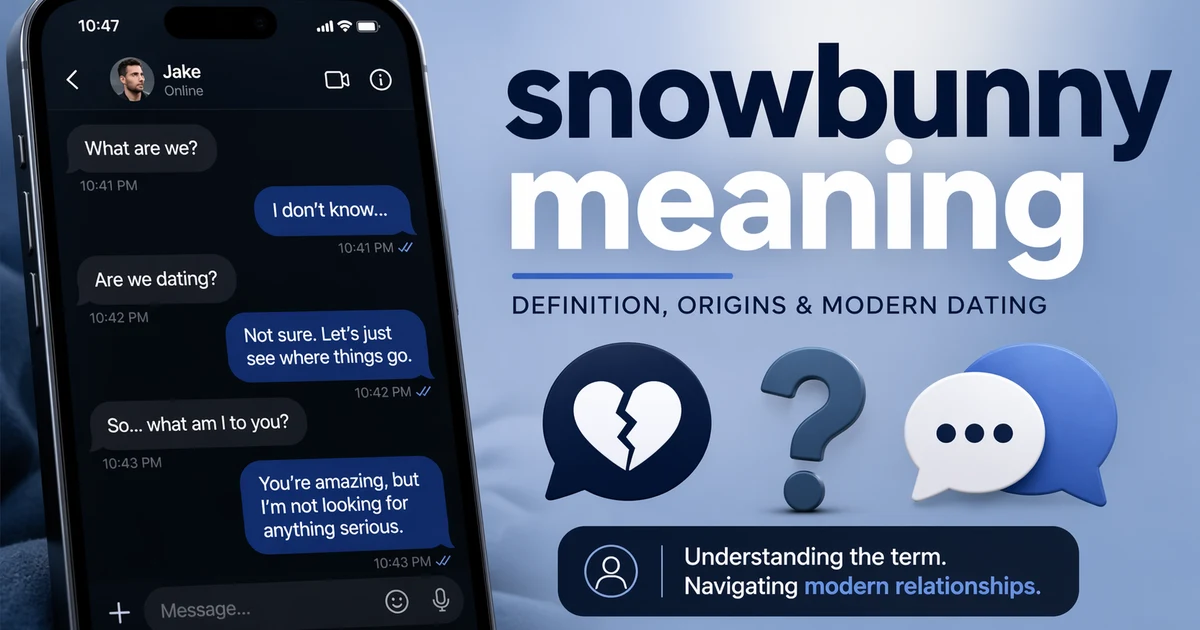 Snowbunny slang meaning explained with ski culture, texting, social media, and dating slang context.