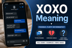 xoxo meaning shown with modern texting example and emotional context in chat conversation