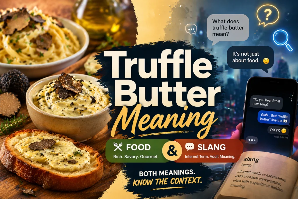 Truffle Butter Meaning image showing food and slang context in a modern blog design