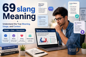 69 meaning showing slang, texting, meme, and online context in a clean modern blog style.