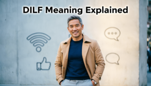 Modern illustration representing the slang term DILF and internet culture
