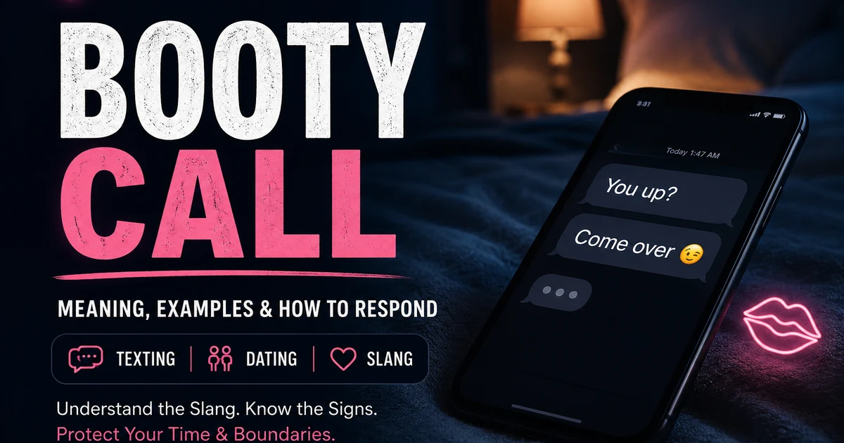 Phone showing late night texts for booty call meaning in texting, dating, and slang with a focus on signs and boundaries.