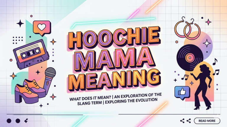 Illustration showing the slang phrase hoochie mama in a pop culture style design
