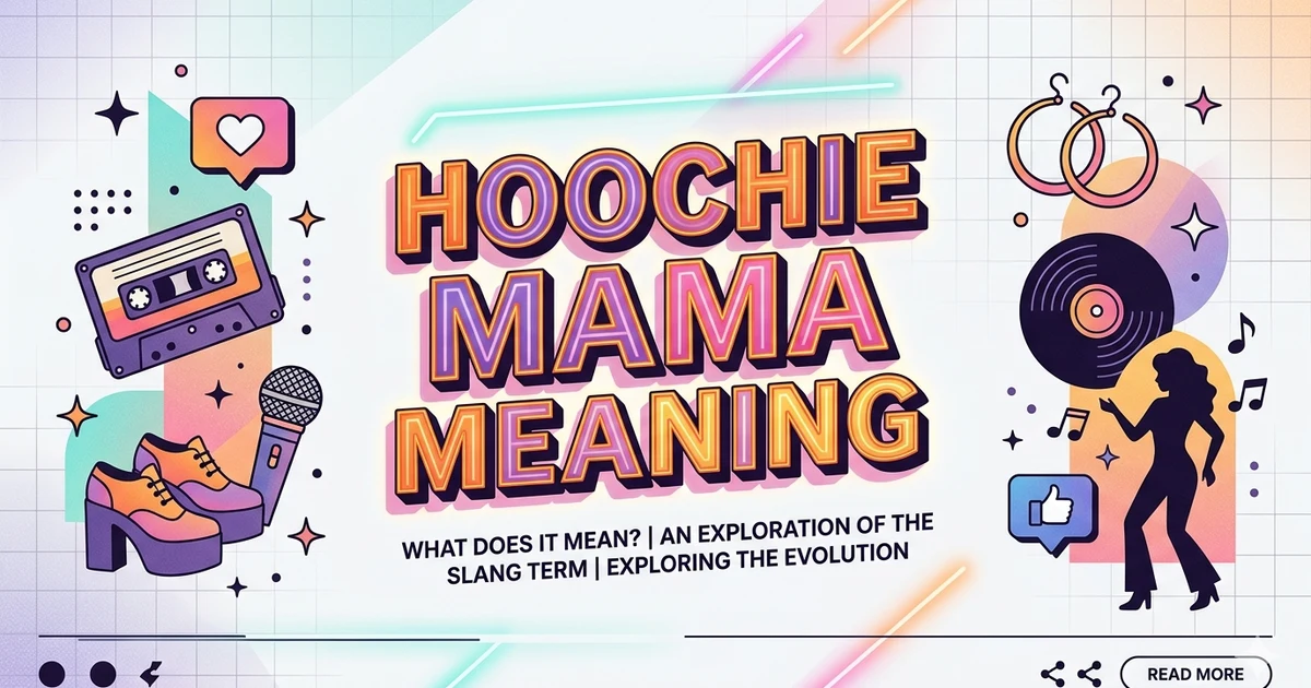 Illustration showing the slang phrase hoochie mama in a pop culture style design