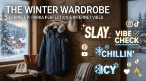 Winter jacket and slang meaning concept for moose knuckles