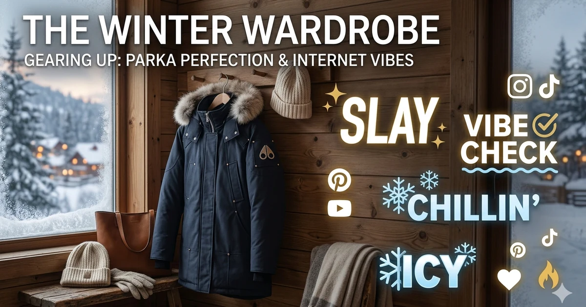 Winter jacket and slang meaning concept for moose knuckles
