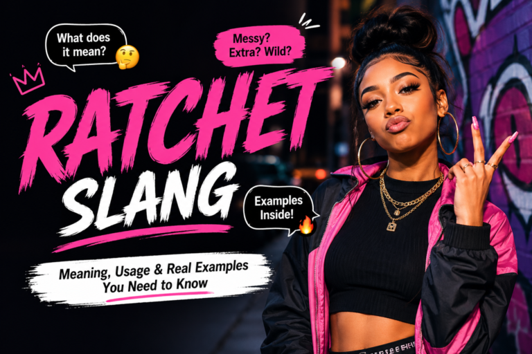 Ratchet slang meaning with bold urban style and confident girl
