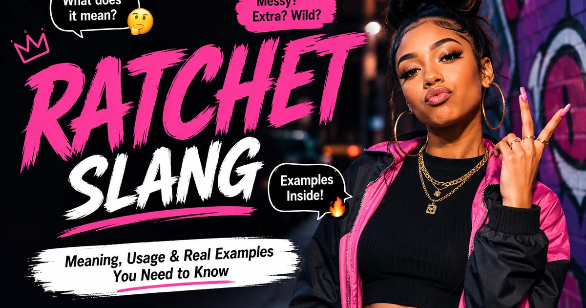 Ratchet slang meaning with bold urban style and confident girl