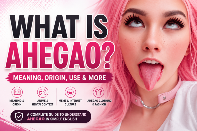 Ahegao meaning explained with anime slang origin, meme culture, hentai context, and a safe educational feature image style.
