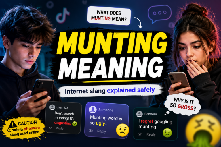 Munting meaning shown with online slang reactions