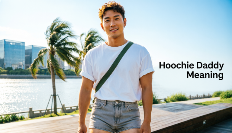 Man wearing trendy short shorts and casual summer fashion associated with hoochie daddy style