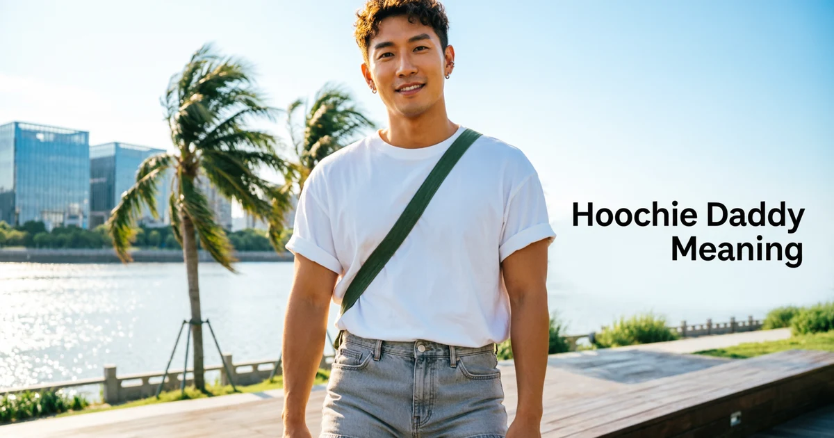 Man wearing trendy short shorts and casual summer fashion associated with hoochie daddy style