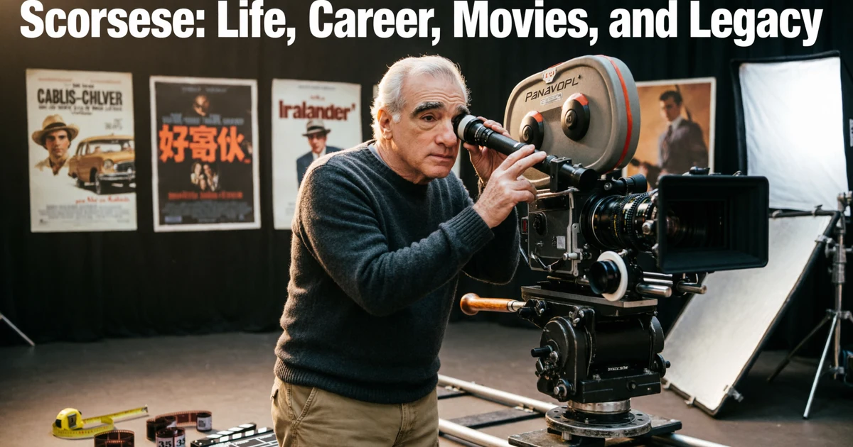 Martin Scorsese discussing filmmaking and directing techniques during a film production