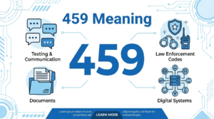 Illustration showing different meanings and uses of the number 459 in texting and code systems