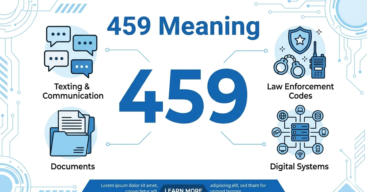 Illustration showing different meanings and uses of the number 459 in texting and code systems