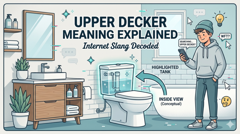 Illustration explaining the slang meaning of upper decker in internet culture