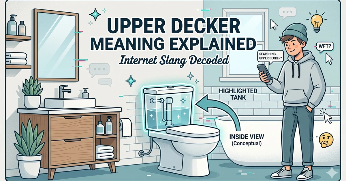 Illustration explaining the slang meaning of upper decker in internet culture