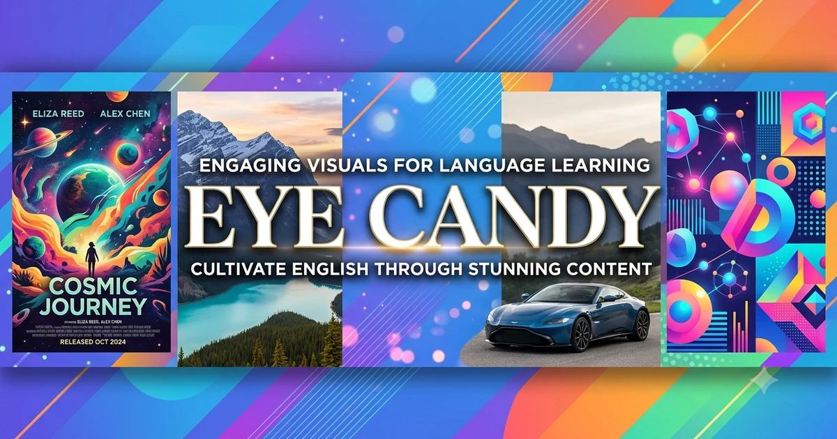 Illustration showing the meaning of eye candy with attractive visuals and examples.
