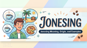 Illustration showing the meaning of jonesing with examples of cravings for food and activities