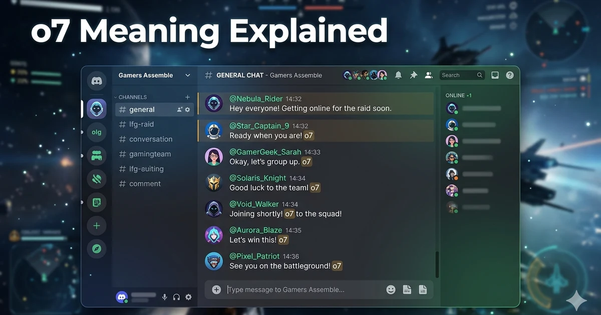 o7 salute meaning in online gaming chat