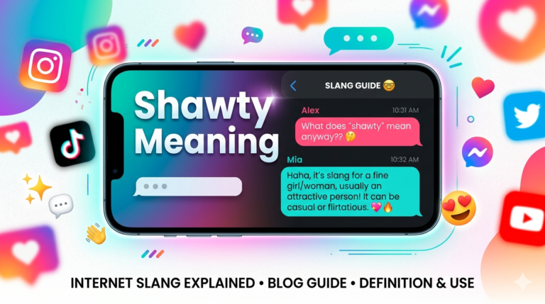Person reading a text message containing the slang word shawty