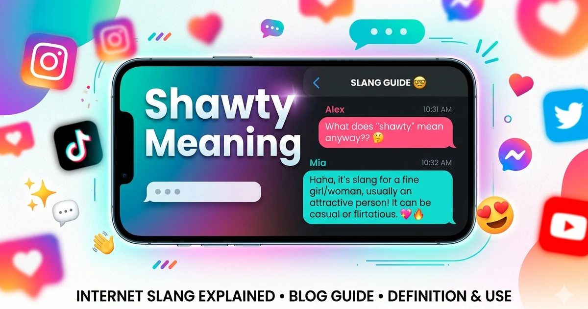 Person reading a text message containing the slang word shawty