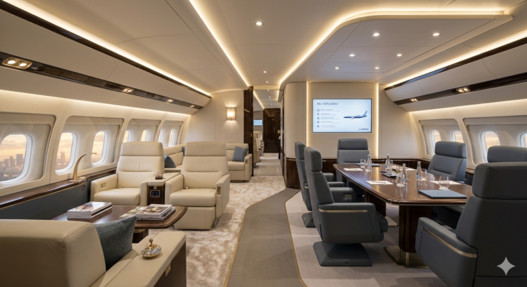 BBJ luxury private jet interior concept