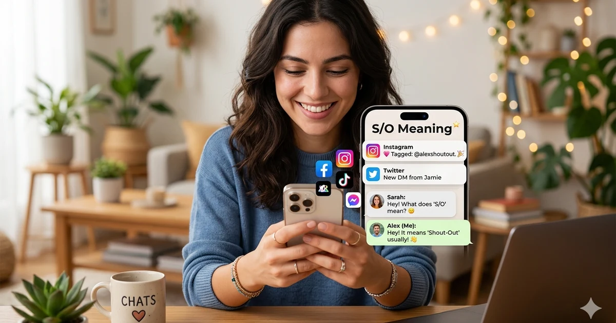 Person reading social media s/o meaning examples