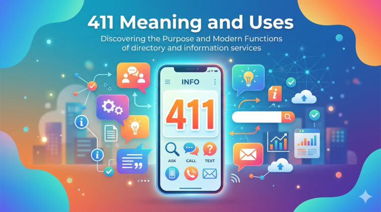 Person searching for information while learning the meaning of 411