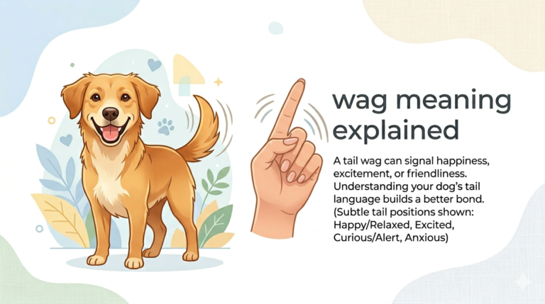 wag meaning explanation with dog tail wagging illustration