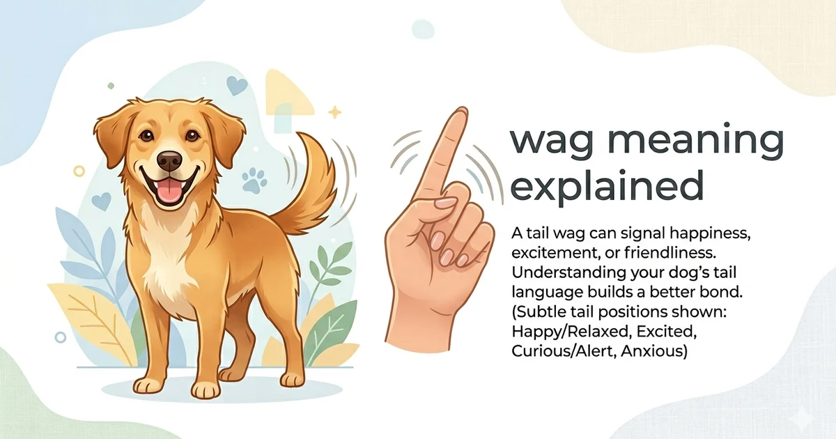 wag meaning explanation with dog tail wagging illustration