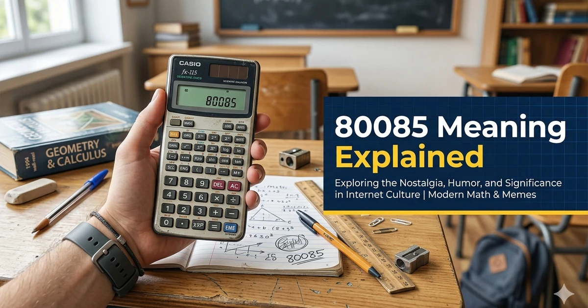 Calculator displaying the number 80085 as a classic internet and school joke