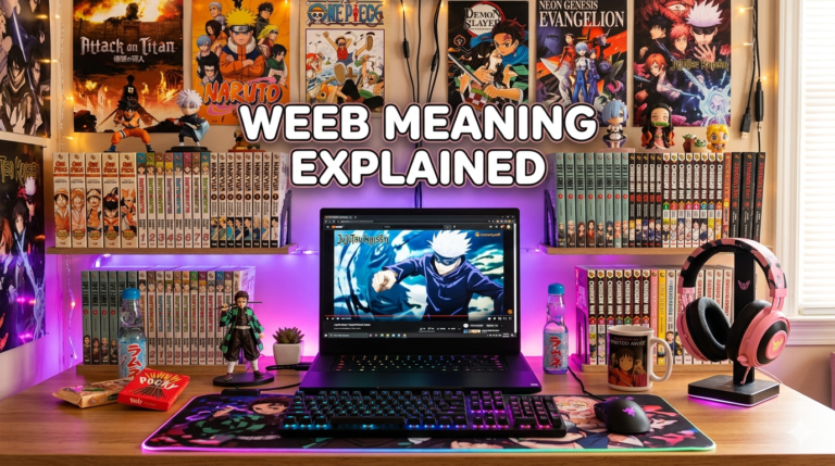Anime fan watching shows and reading manga representing weeb culture