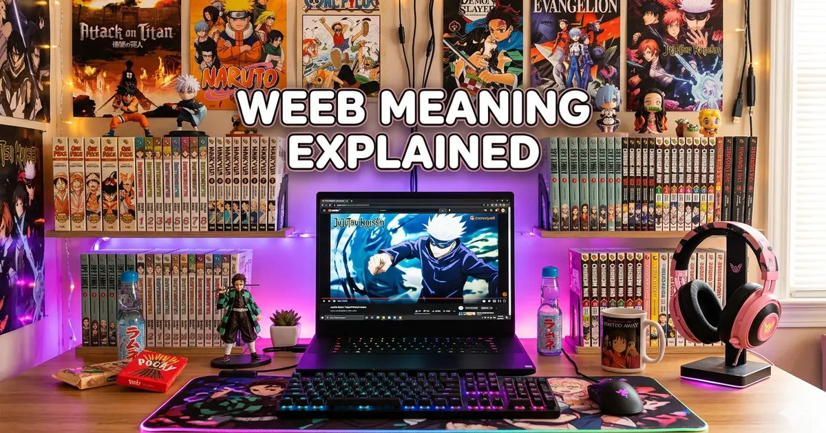Anime fan watching shows and reading manga representing weeb culture