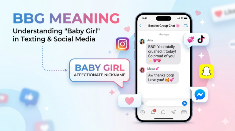 Person reading a text message showing the abbreviation BBG and its meaning
