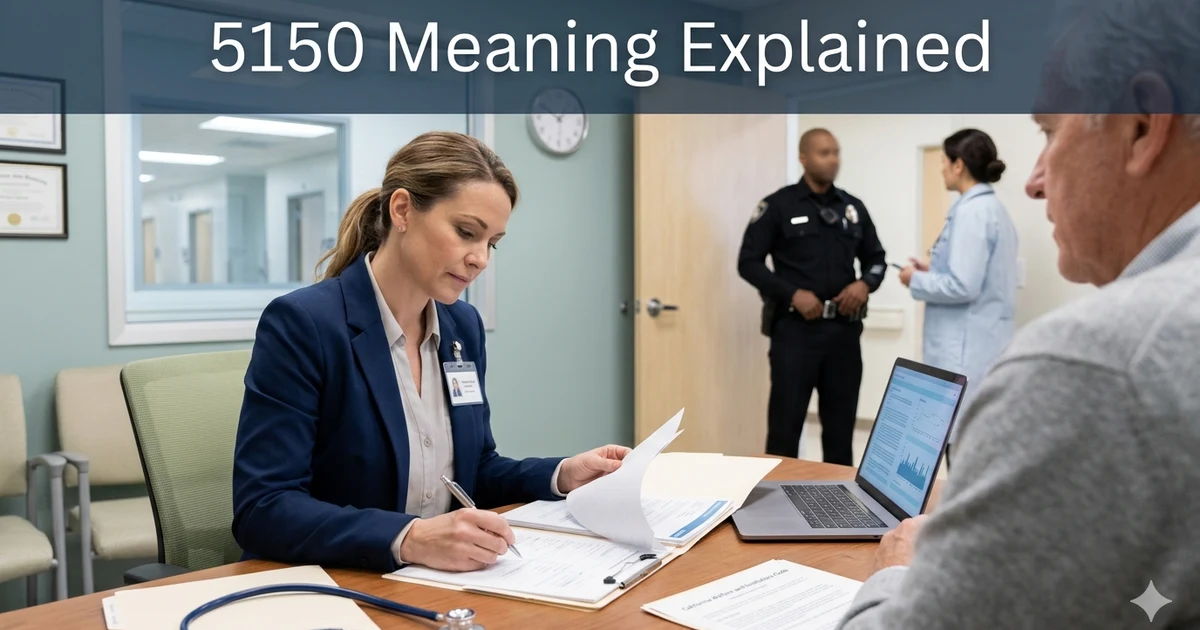 Mental health professional discussing a 5150 psychiatric evaluation process with a patient