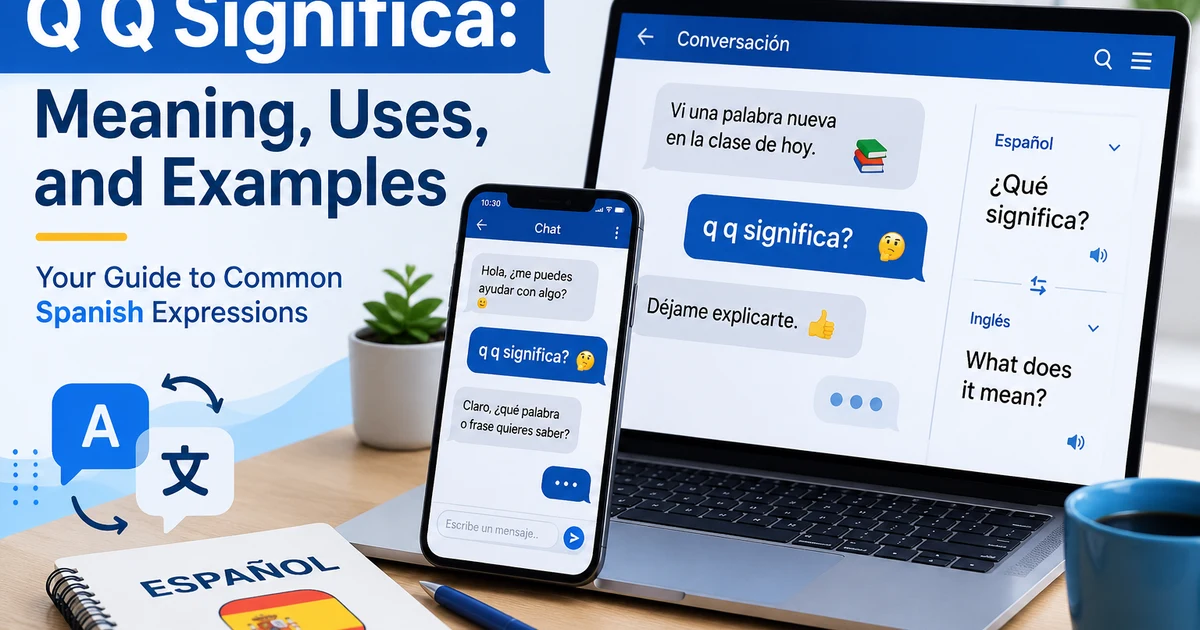 Person searching the meaning of q q significa on a smartphone with Spanish chat messages on screen.