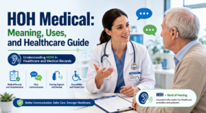Healthcare professional communicating clearly with a hard of hearing patient during a medical appointment