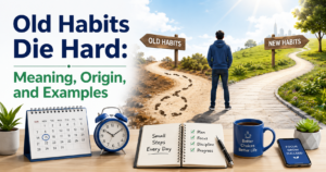 Person returning to a familiar daily routine illustrating the meaning of the idiom old habits die hard.