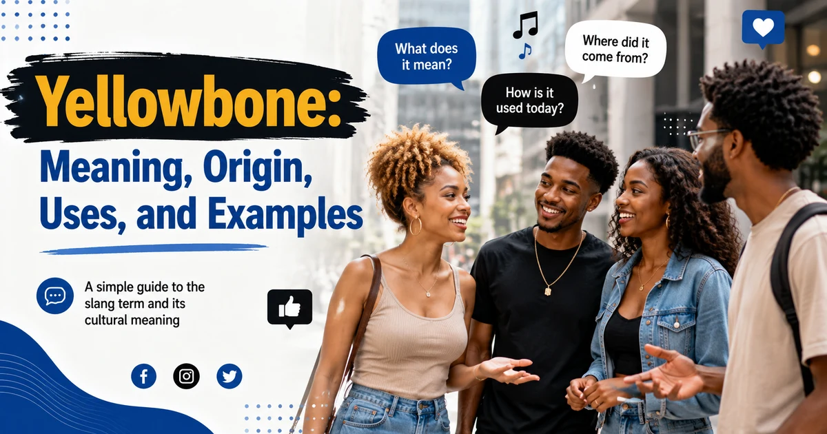 Illustration representing the meaning of yellowbone with diverse people in a modern social setting