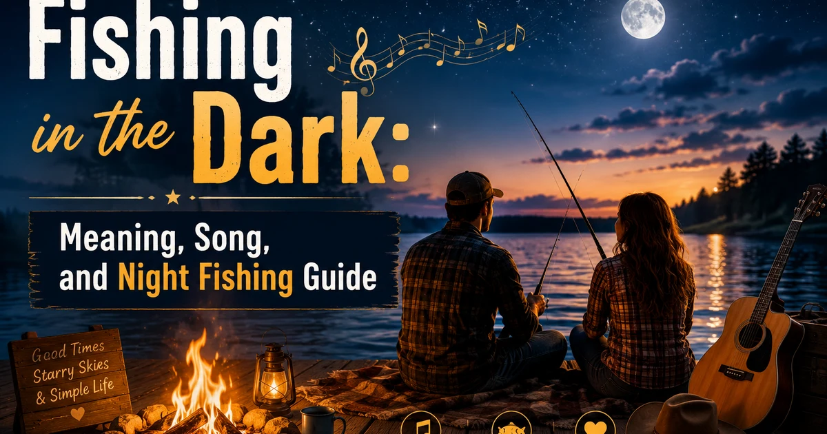 Couple enjoying a peaceful evening by a lakeside while fishing at sunset, representing Fishing in the Dark