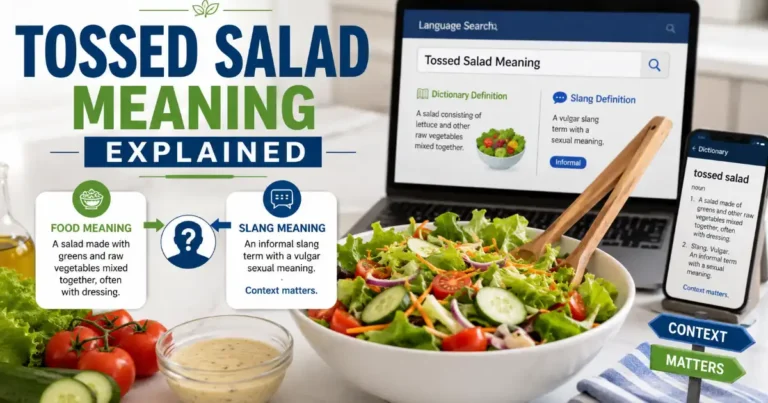 Tossed salad meaning explained with a fresh salad bowl and language context