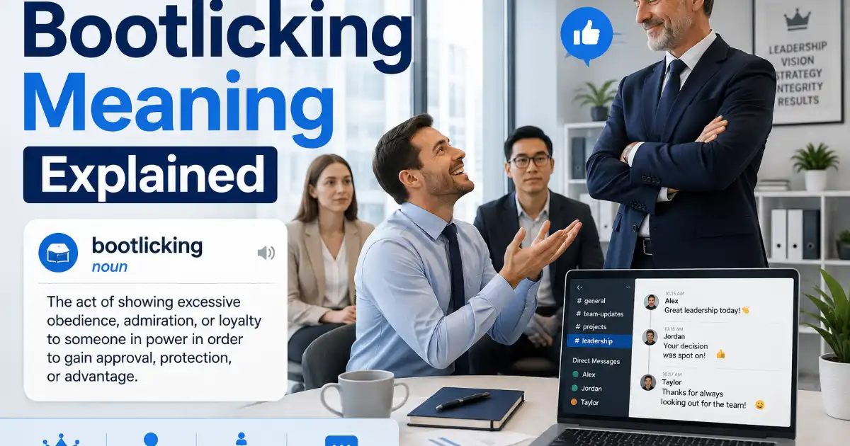Bootlicking meaning explained with examples of excessive praise toward authority
