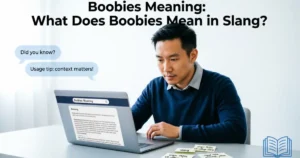 Boobies meaning explained as a slang term in an educational dictionary style guide