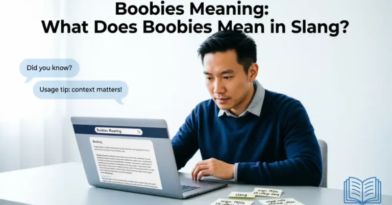 Boobies meaning explained as a slang term in an educational dictionary style guide