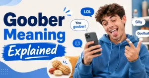 Goober meaning explained with a playful person and slang examples